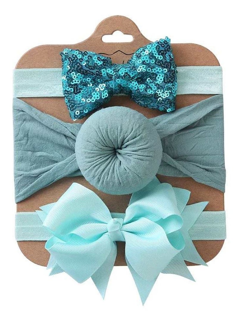 The Girl Cap The Girl Cap Elastic Baby Headband Stretchable Nylon Assorted Hairbands for Baby - Green  - Image 1