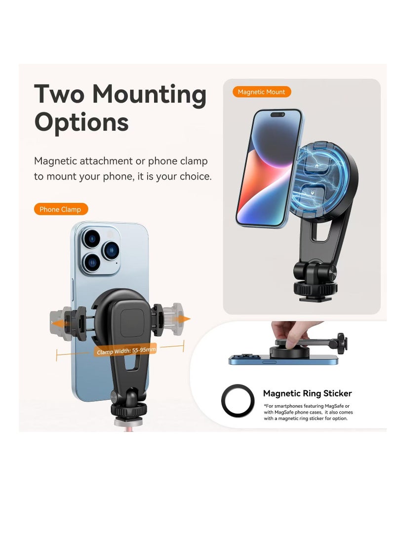 Generic - Magnetic iPhone Tripod Mount MA47, Magnet Phone Holder Adapter Tripod Clamp Compatible with MagSafe for iPhone 12 13 14 15 Plus Pro Max All Series and More - Image 1