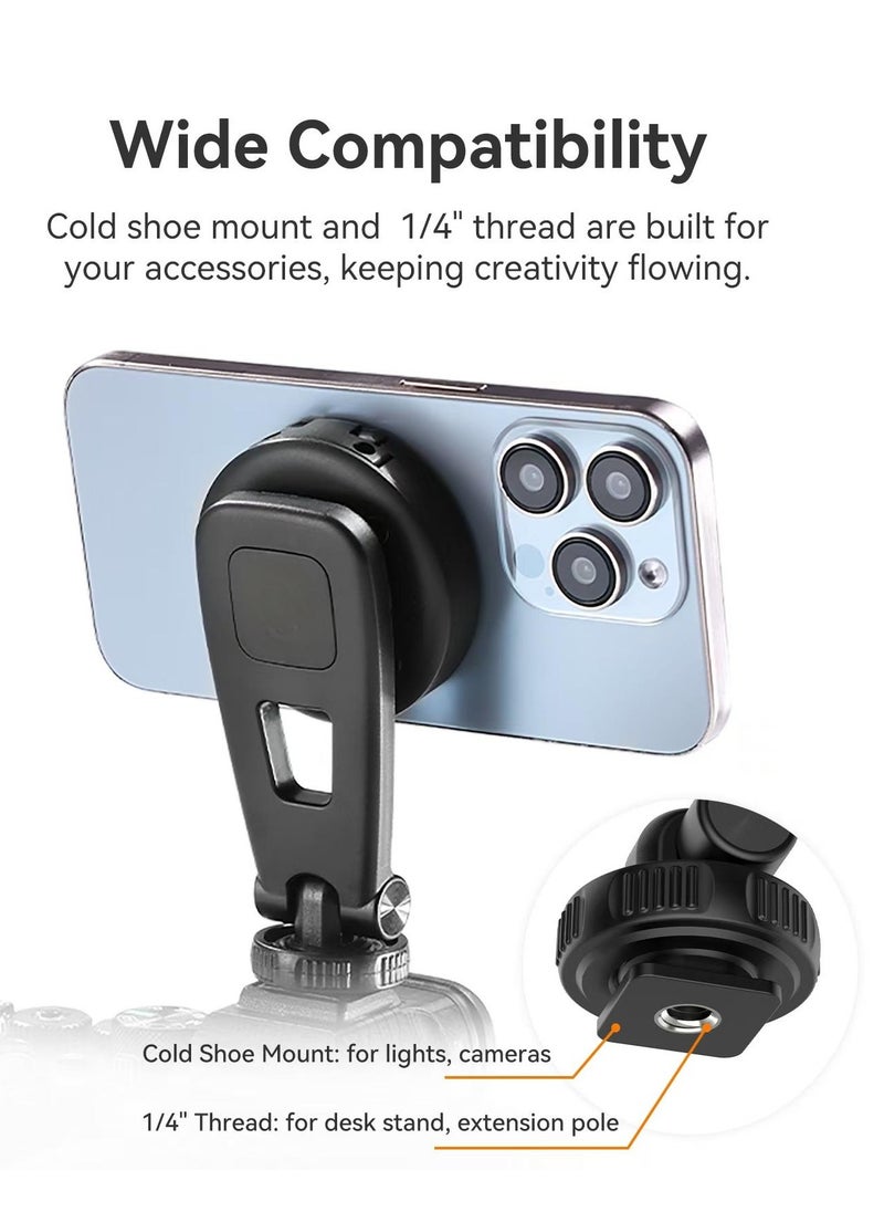 Generic - Magnetic iPhone Tripod Mount MA47, Magnet Phone Holder Adapter Tripod Clamp Compatible with MagSafe for iPhone 12 13 14 15 Plus Pro Max All Series and More - Image 1
