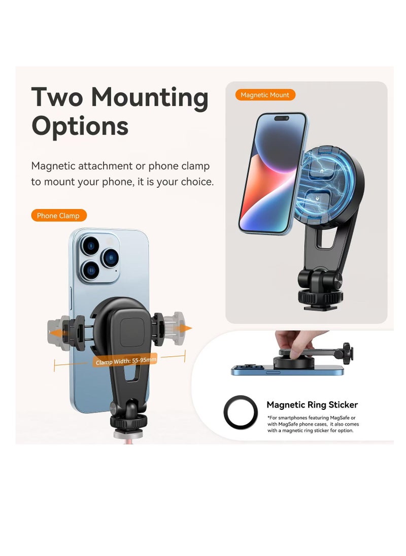 Generic - Magnetic iPhone Tripod Mount MA47, Magnet Phone Holder Adapter Tripod Clamp Compatible with MagSafe for iPhone 12 13 14 15 Plus Pro Max All Series and More - Image 1