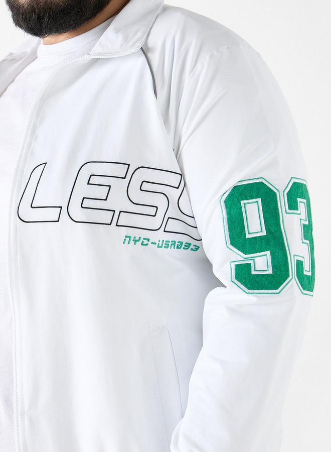 سبلاش فيڤ جاكيت مقاس كبير مطبوع بسحاب وياقة وأكمام طويلة - Image 4