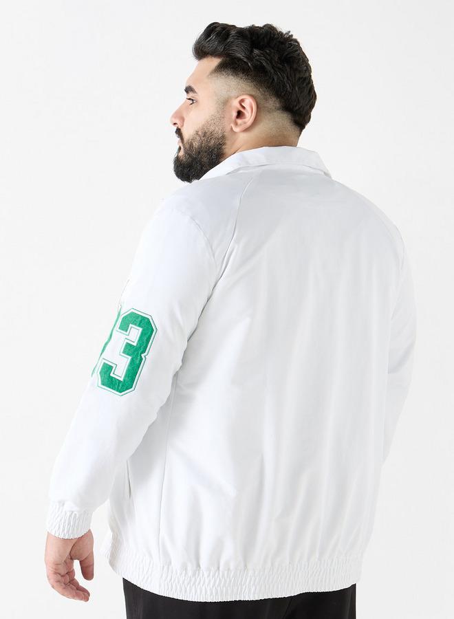 سبلاش فيڤ جاكيت مقاس كبير مطبوع بسحاب وياقة وأكمام طويلة - Image 3