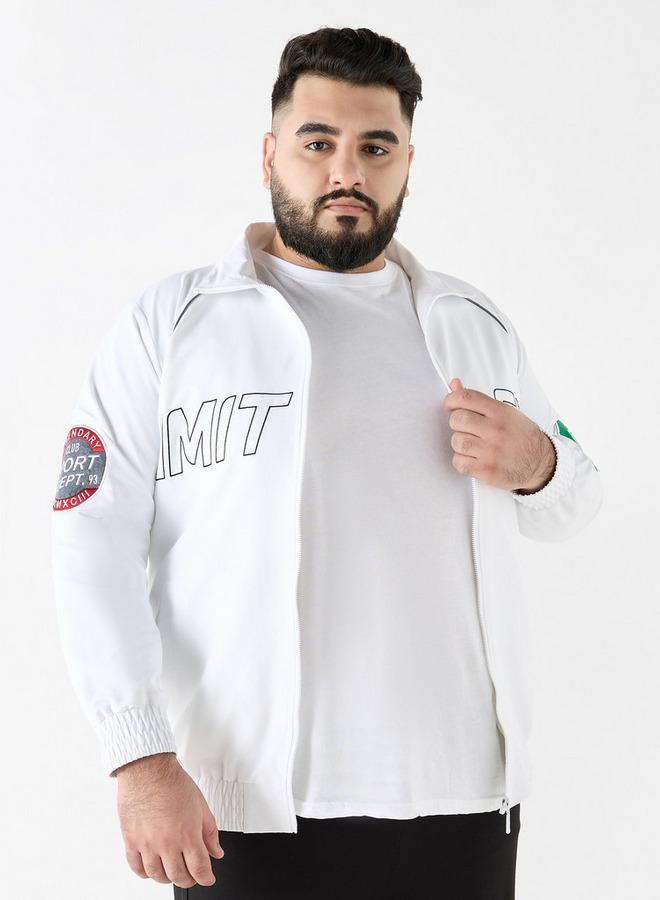 سبلاش فيڤ جاكيت مقاس كبير مطبوع بسحاب وياقة وأكمام طويلة - Image 1