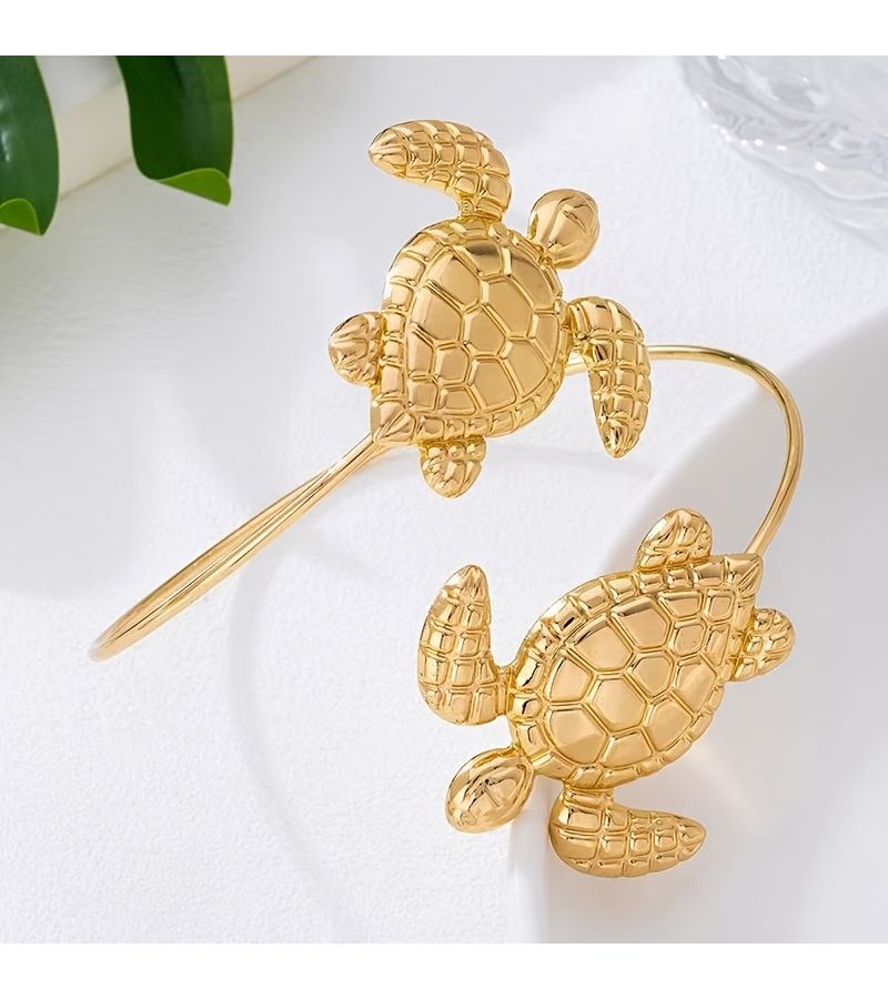 Golden Yellow Sea Turtle Curtain Tieback Adjustable Ocean Beach Decor - Image 2