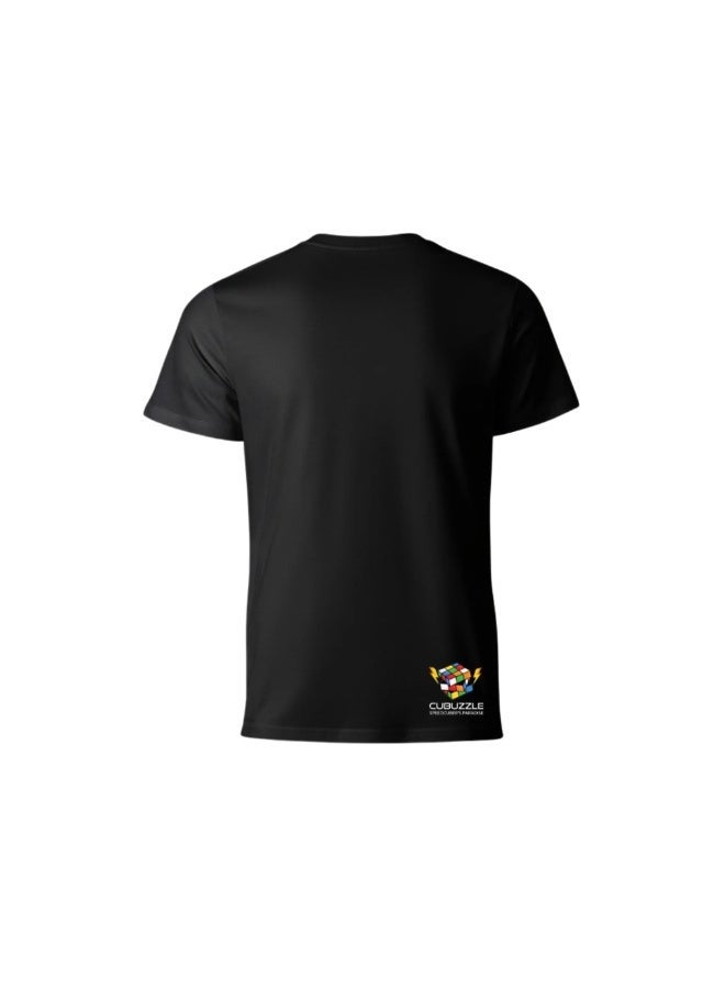 Cubuzzle Melt Limits Graphic Printed Cotton T-Shirt Casual Short Sleeve Black L - Image 2