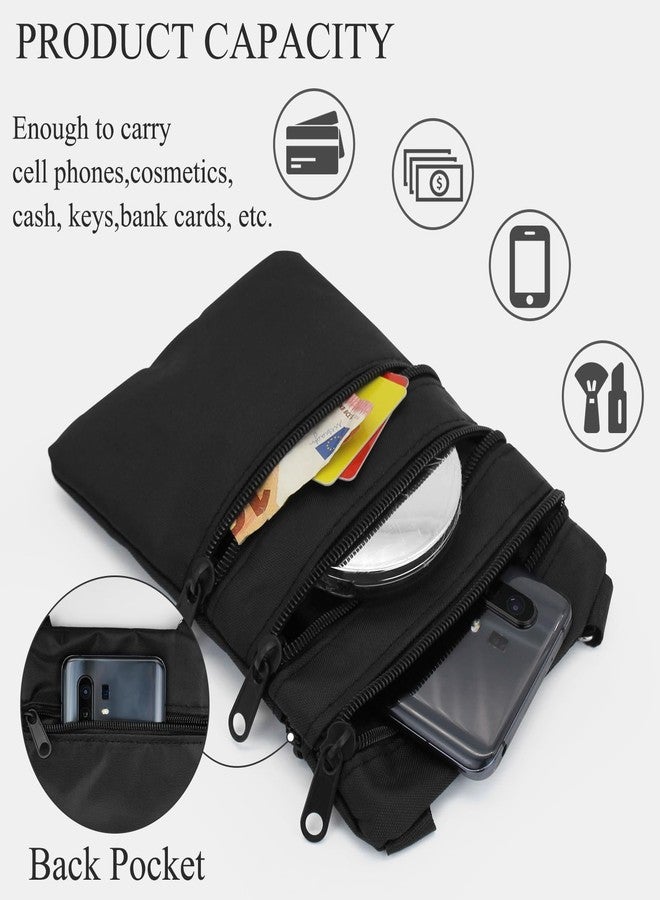 WisePoint Crossbody Phone Purse, Oxford Cloth Small Phone Purse Cell Phone Purse, Smartphone Crossbody Bag with Zipper (black) - Image 3