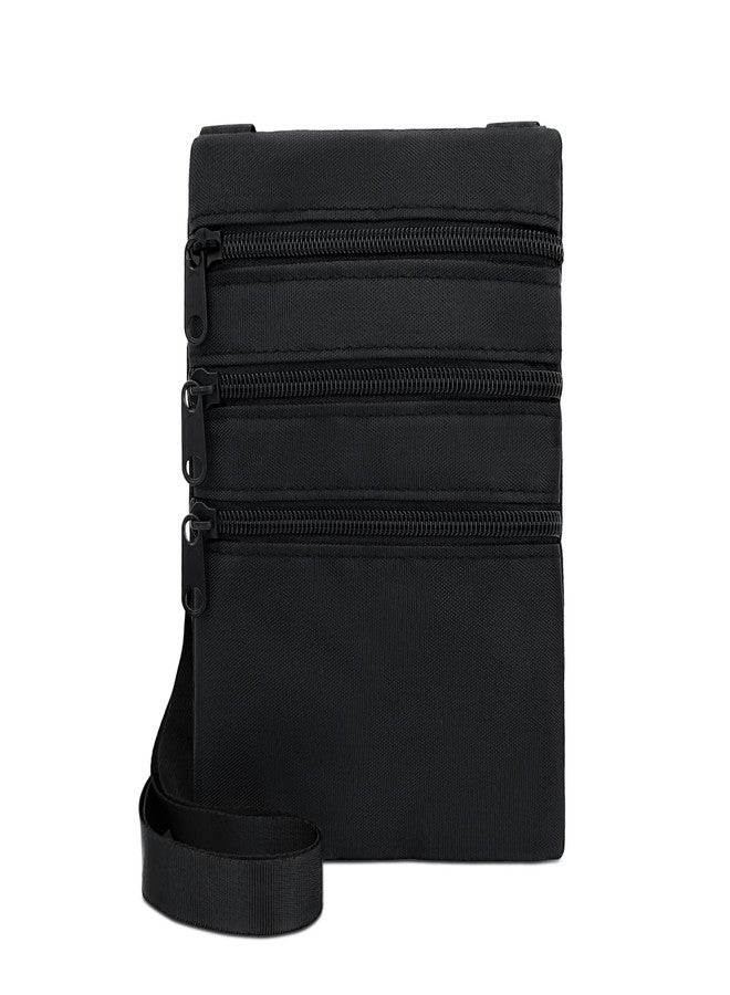 WisePoint Crossbody Phone Purse, Oxford Cloth Small Phone Purse Cell Phone Purse, Smartphone Crossbody Bag with Zipper (black) - Image 1
