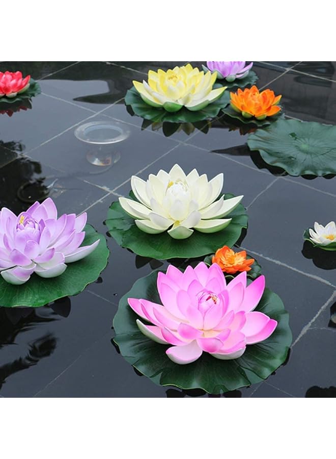 erorex Artificial Lotus Flowers Floating Lifelike Pond Decor Water Lily For Home Garden Pond Decoration 5 Pcs  - Image 4