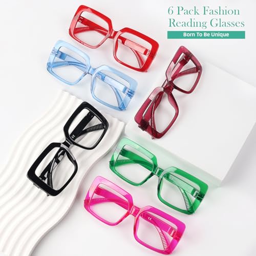 Eyekepper Huge Metalless Reading Glasses with Screwless Spring Hinges 6 Pack Oversized Readers for Women 175 - Image 5
