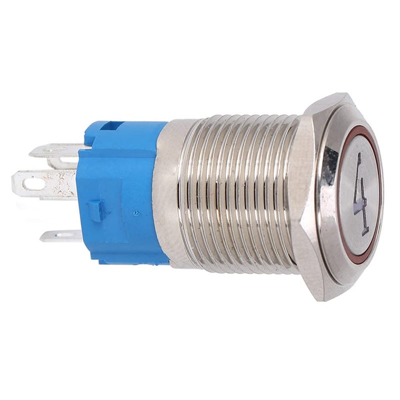 Red Metal Push Button Switch 16mm Flat Head 5 Pin Self Reset With Light IP65 Waterproof Stainless Steel For Control Panels 3 6VDC - Image 4