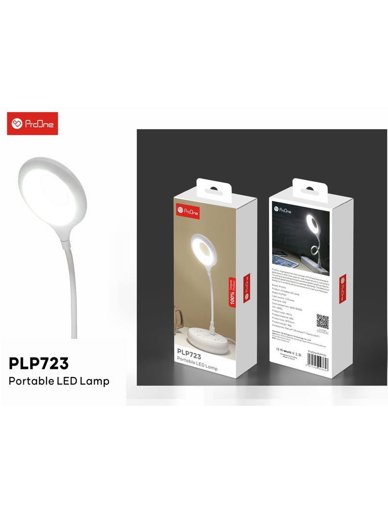 ProOne - PLP723 Portable LED Lamp, esk Lamp Reading Lamp with Touch Control, Work from Home Essentials, Foldable Table Lamp with USB Plug, Eye Caring Reading Light for Office, Dormitory - Image 1