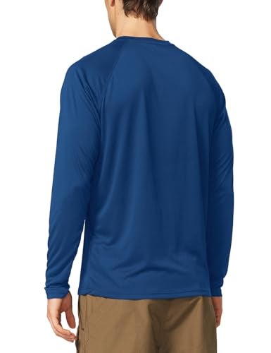 baleaf Men's Long Sleeve Swim Shirts Rash Guard UV Sun Protection SPF T-Shirts UPF 50+ Quick Dry Swimming Fishing Ocean Blue Size XL - Image 2