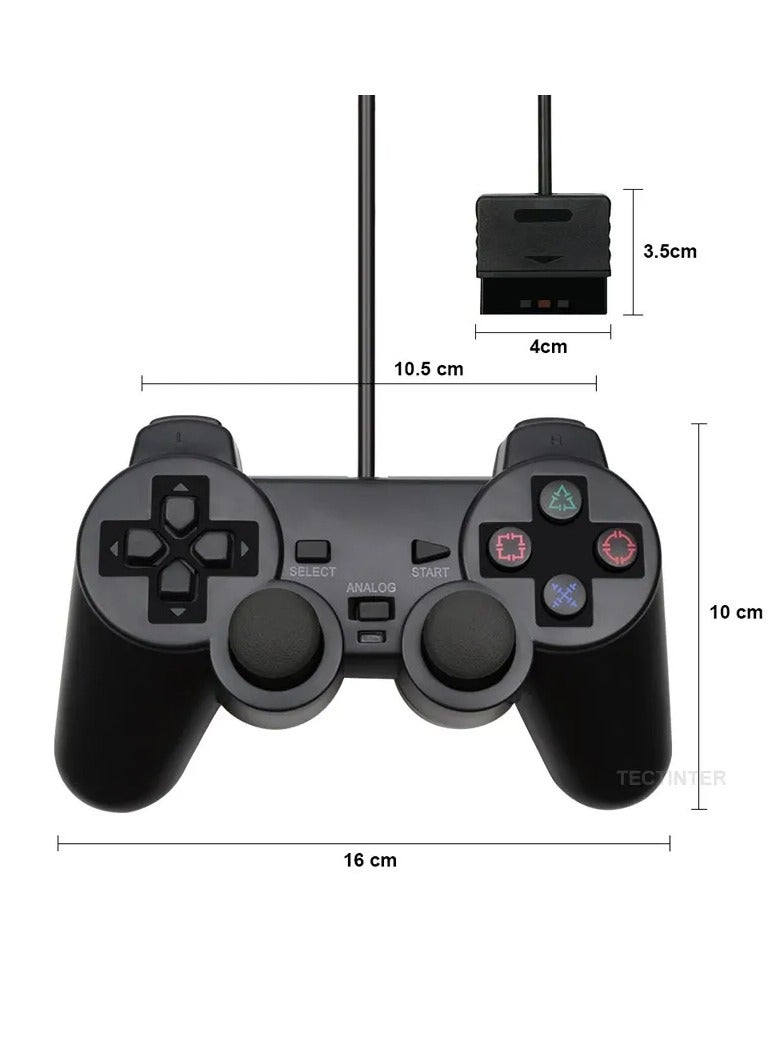 Wired Controller, Ergonomics Design Vibration Joystick, Ultra Accurate Gamepad Controller With High Quality 1.6m Cable, Durable Plug And Play Joypad For PS2, PS1 Console, (Transparent Purple) - Image 5