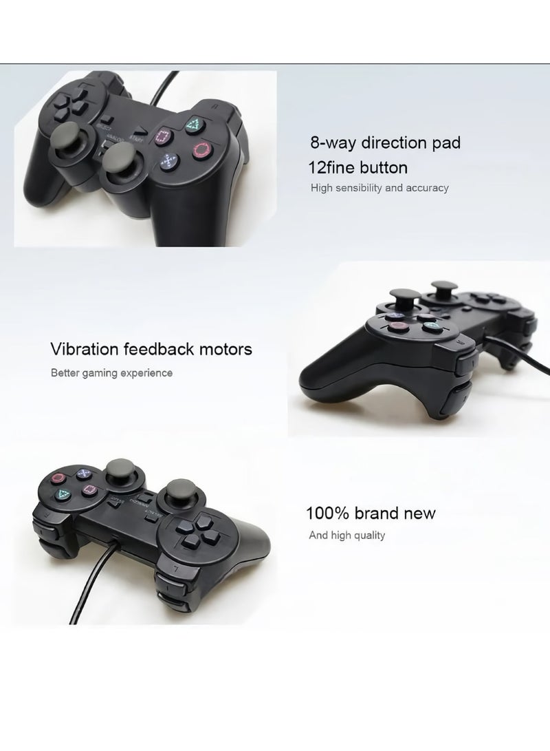 Wired Controller, Ergonomics Design Vibration Joystick, Ultra Accurate Gamepad Controller With High Quality 1.6m Cable, Durable Plug And Play Joypad For PS2, PS1 Console, (Transparent Purple) - Image 2