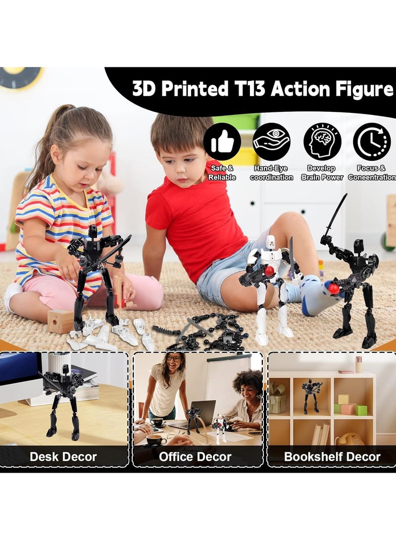 عام ألعاب أشخاص متحركة محظوظة 13، أشخاص روبوت متحركة متعددة المفاصل، أشخاص متحركة مطبوعة بتقنية ثلاثية الأبعاد، هدايا ديكور منزلية على الطاولة لعشاق الألعاب. - Image 3