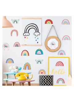 SYOSI 12 Sheets 66 Pcs Colorful Boho Rainbow Wall Stickers, DIY Bohemian Art Wall Decals Removable Vinyl Peel and Stick for Kids Baby Nursery Living Room Bedroom Closet Refrigerator Decorations  - Image 3