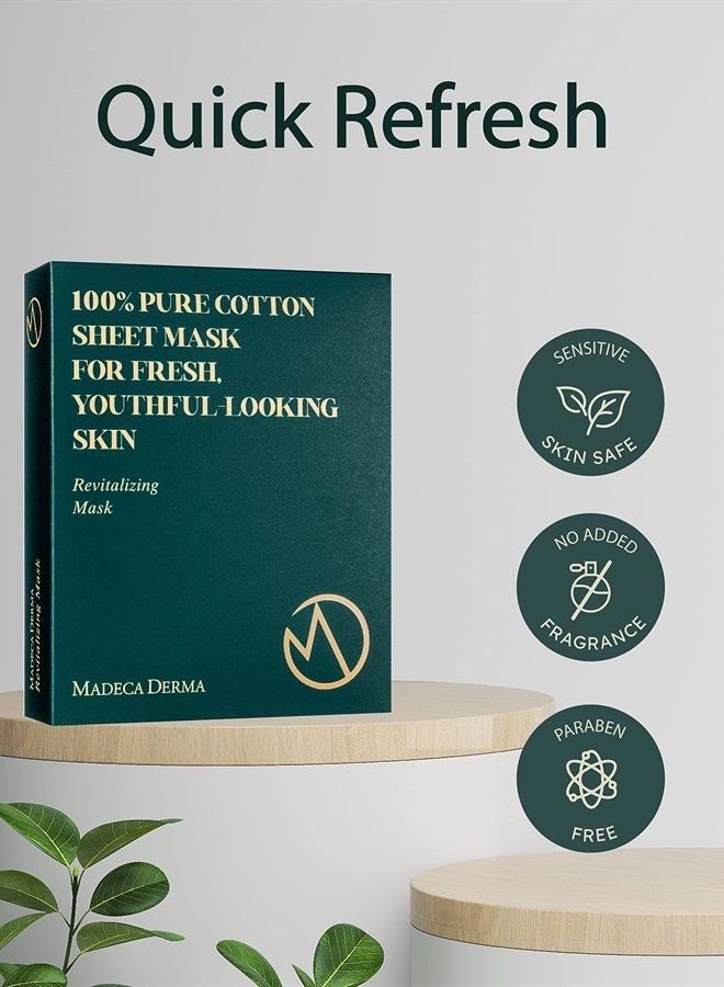 Derma 10 Pack Revitalizing Mask for Women (Pack of 1) - Face Mask Sheet Korean Skincare - Hydrating Facial Mask for All Skin Types - Instant Repairing & Moisturizing with Soothing Centella Asia