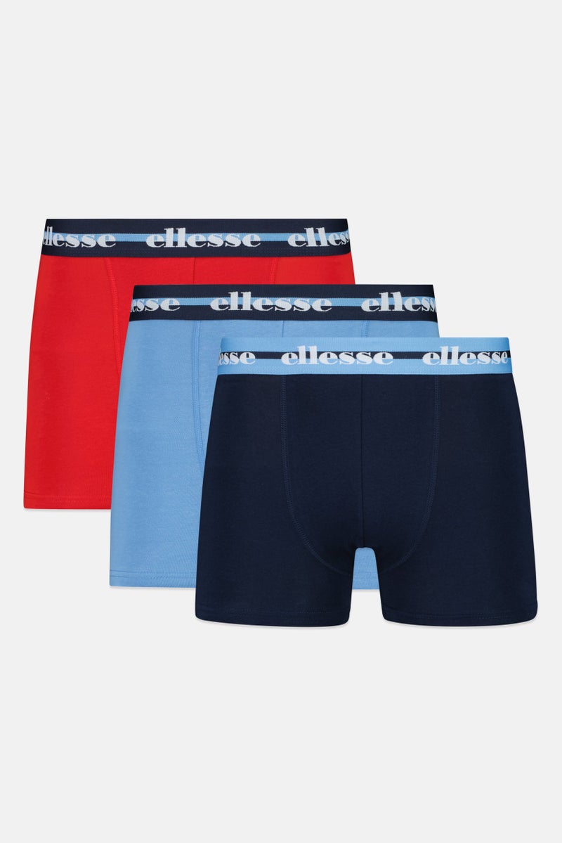 Ellesse Men 3 Pieces Brand Logo Trunks, Multicolor - Image 1