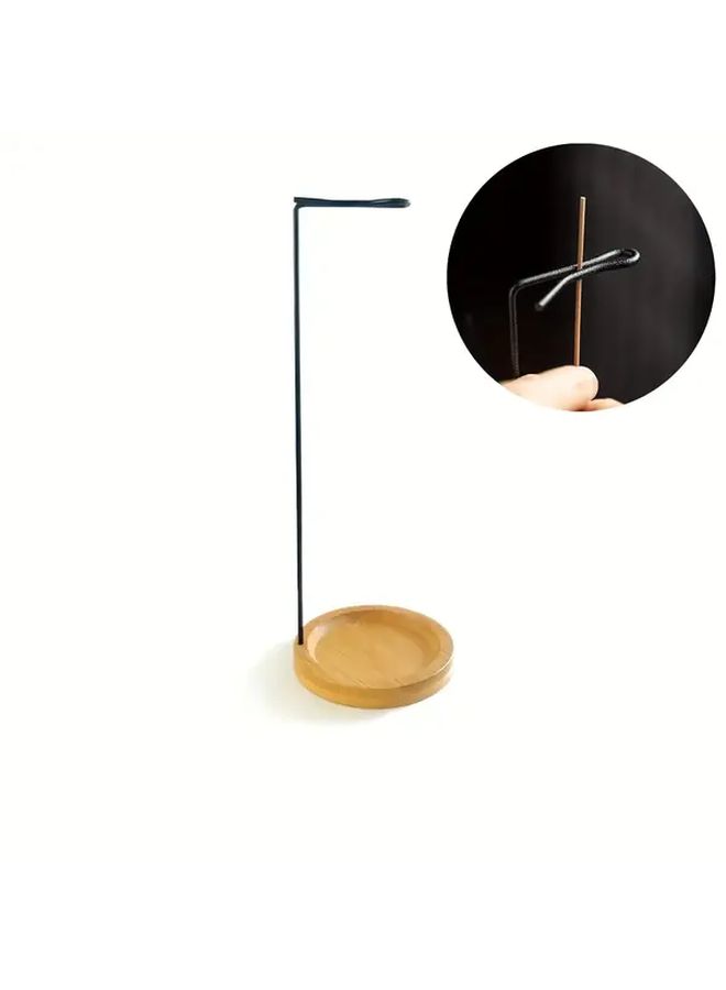 Wooden Hanging Incense Holder Iron Frame Minimalist Decor For Home Office Meditation - Image 4