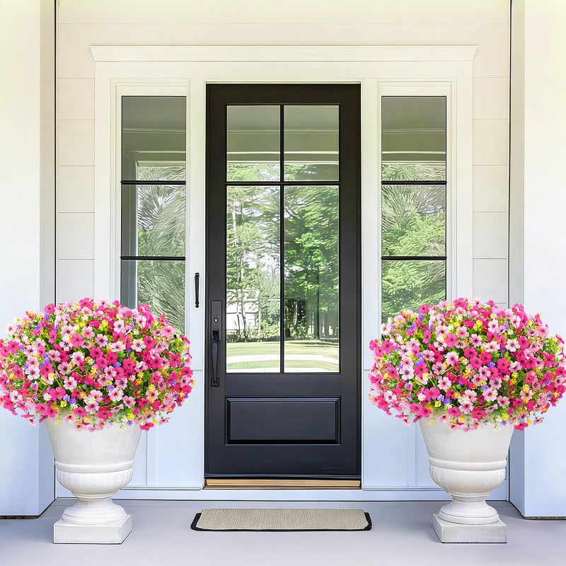 BLEUM CADE 12 Bundles Artificial Flowers for Outdoors, UV Resistant Fake Outdoor Flowers, Realistic Faux Outdoor Flowers for Decoration, Outside Fake Plants for Porch Garden Decor - Image 3
