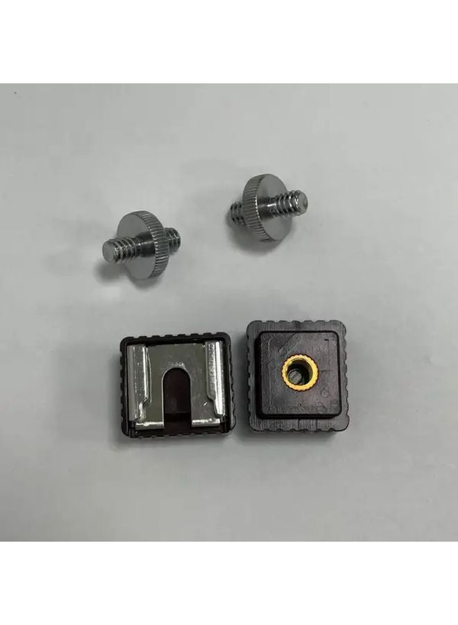2pcs Standard Flash Hot Shoe Adapter with 1 4 Inch External Thread Double Head Screw Converter - Image 5