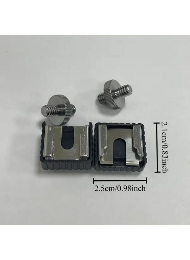 2pcs Standard Flash Hot Shoe Adapter with 1 4 Inch External Thread Double Head Screw Converter - Image 3