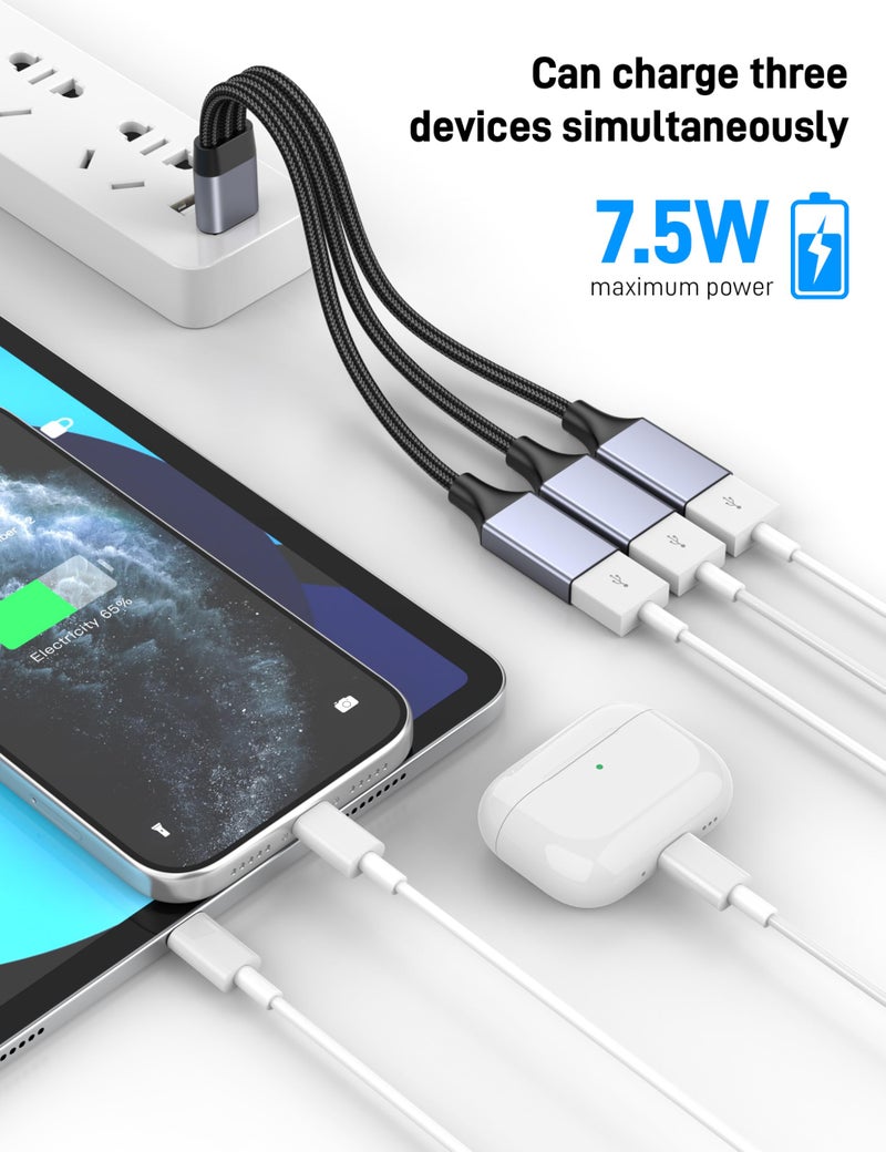 KAYQINHO USB Y Splitter 1 in 3 Out, USB Male to 3 Female Cable for PC, Tablet, Laptop, MacBook, Keyboard, PS4, PS5, Mouse, FlashDrive, LED, Etc. - Image 3