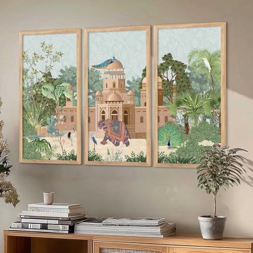 kotart - Painting for wall Decoration |Traditional Indian Art Pichwai Wall Décor Paintings | Traditional Indian Art Pichwai Wall Décor Paintings Set of 3 (10X19 INCH, C) - Image 3