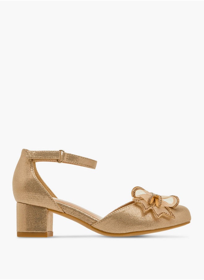 Celeste Bow Embellished Closed Feet Shoes with Hook and Loop Closure  - Image 3