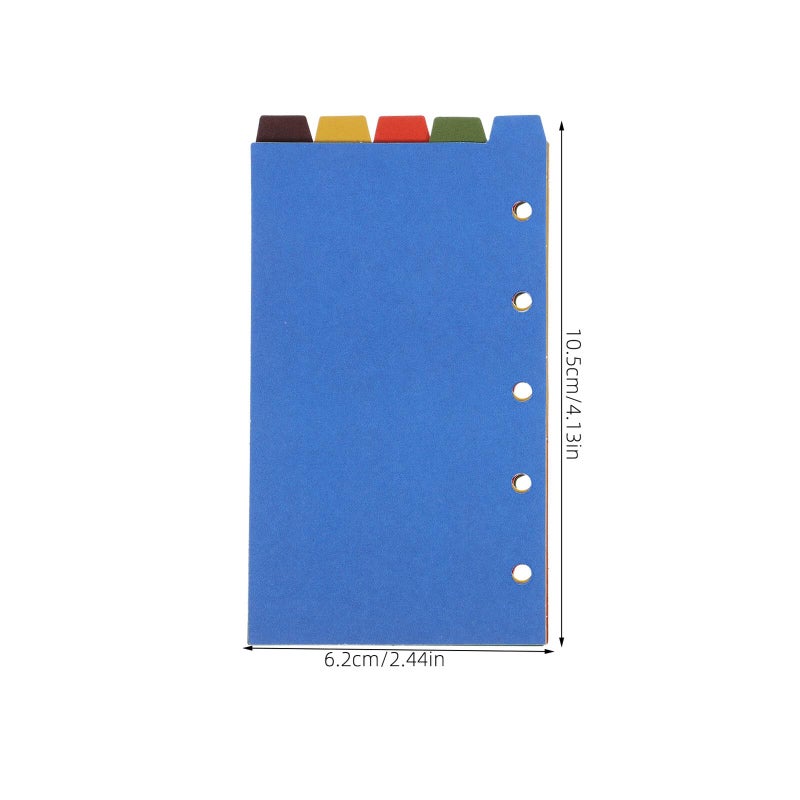 Vintage Color 5 Hole Index Tabs Paper Binder Dividers Set for Filing and School - Image 3