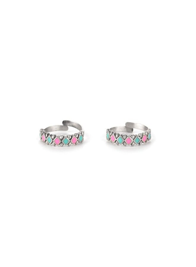 Shaya by CaratLane 925 Silver Oxidised Antique Vapi Pillar Toe Rings Gifts for Womens & Girls - Image 1