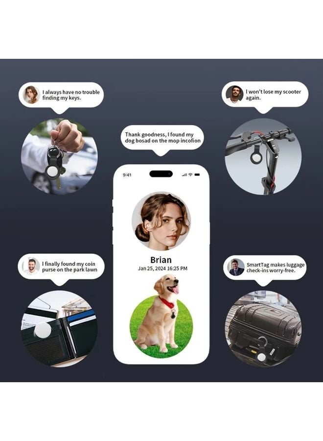 Generic 4 Pack HiTag T11 White GPS Tracker For iPhone Find My App Wireless 52 For Luggage Keys Cars - Image 4