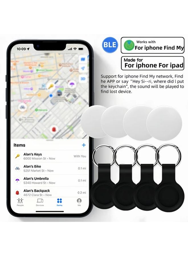 Generic 4 Pack HiTag T11 White GPS Tracker For iPhone Find My App Wireless 52 For Luggage Keys Cars - Image 2