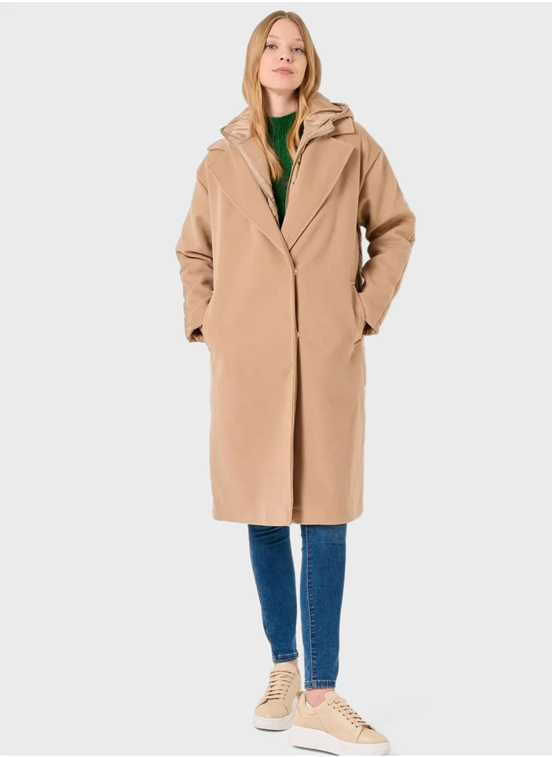 Jimmy Key Pocket Detail Hooded Coat