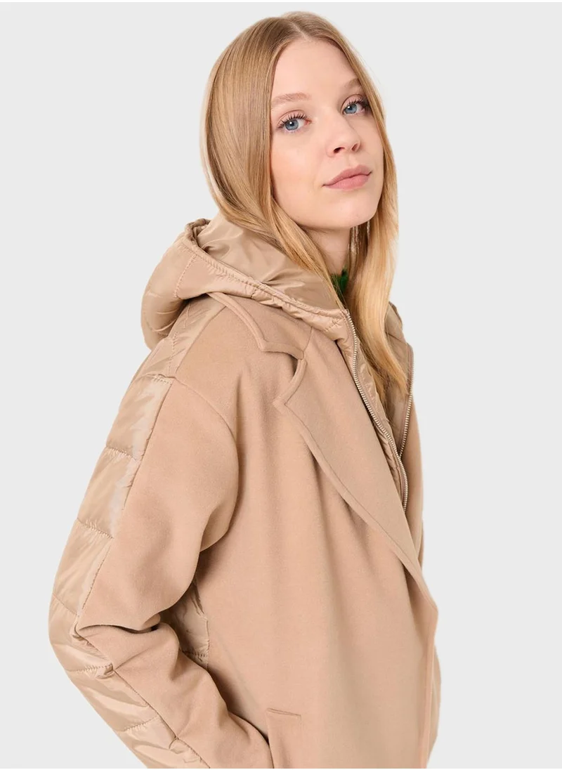 Jimmy Key Pocket Detail Hooded Coat