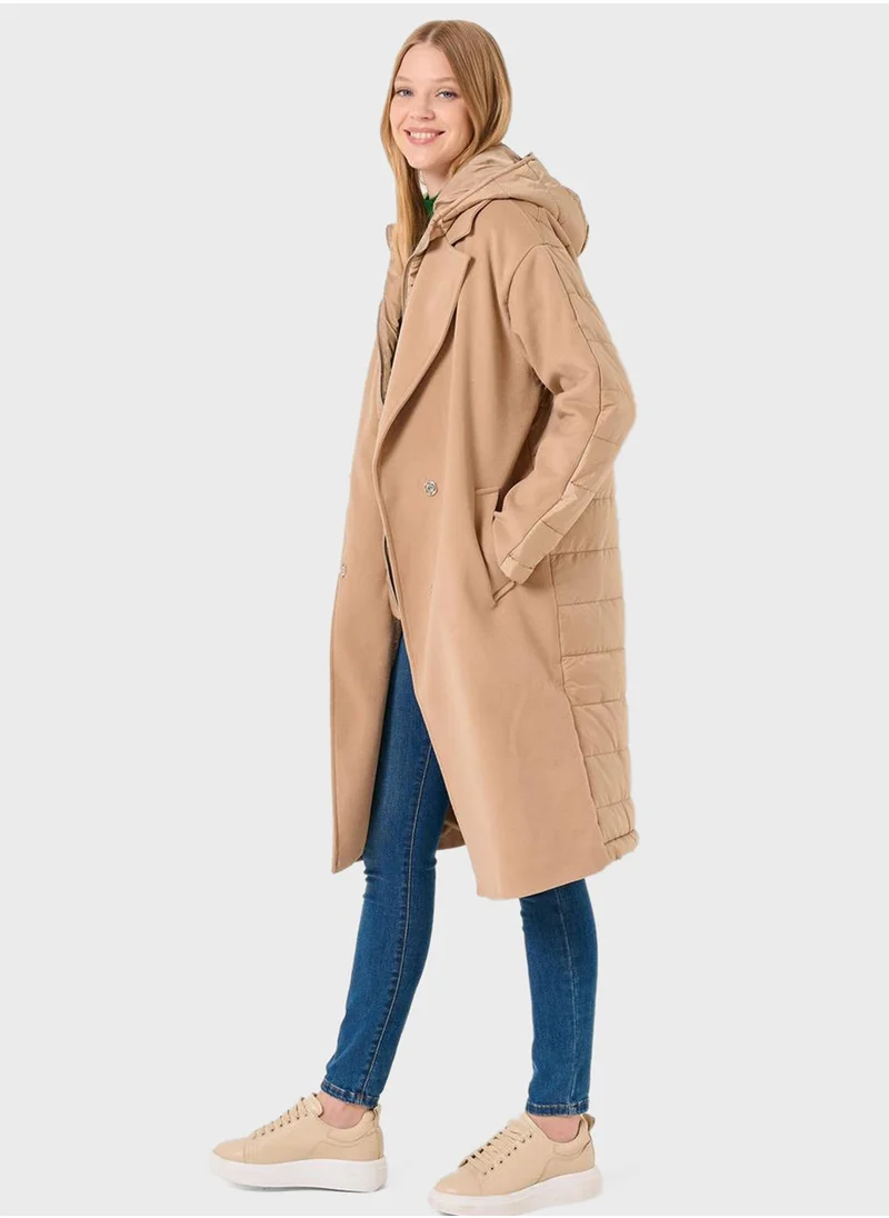 Jimmy Key Pocket Detail Hooded Coat