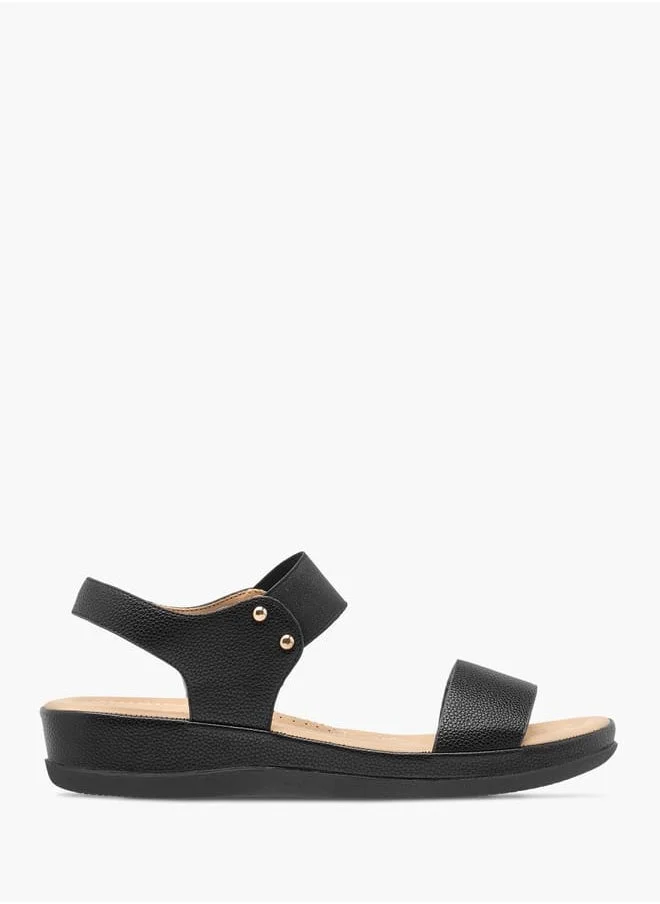 Flora Bella By Shoexpress Women Solid Comfort Sandals with Elasticated Strap