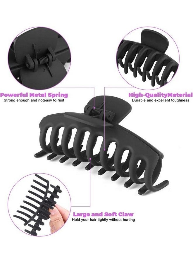 Blubby 6 Pcs Big Hair Claw Clips 4.33 Inch Matte Large Claw Clips Nonslip Strong Hold for Women and Girls Hair (6 colors) - Image 3