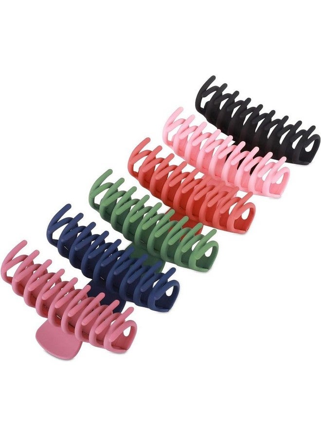 Blubby 6 Pcs Big Hair Claw Clips 4.33 Inch Matte Large Claw Clips Nonslip Strong Hold for Women and Girls Hair (6 colors) - Image 5