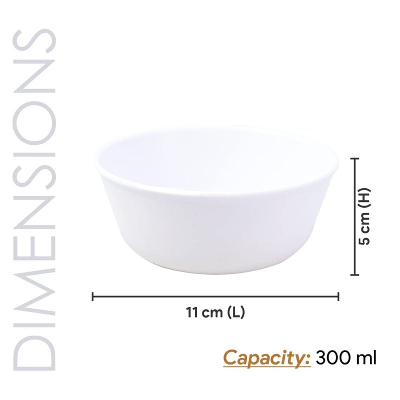 Wonder Homeware Sigma 300 Unbreakable BPA Free Plastic Bowl Set for Cereal, Salad, Rice, Soup, Pasta, Snack Bowl, Microwave Safe, Dishwasher Safe, 3 Pcs, 300 ml (White) - Image 2