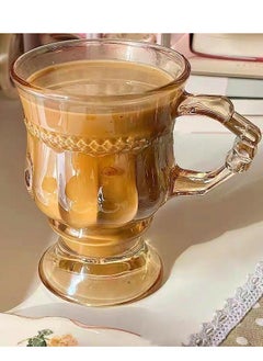 MLADEN Teacup Glass Whisky Glasses Clear Glass Mugs Crystal Glasses Clear Glass Beer Cups Water Goblets Hot Water Glass Cups Handle Glass Cup Cup European Style Glass Set  - Image 3