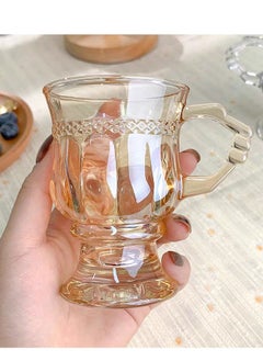 MLADEN Teacup Glass Whisky Glasses Clear Glass Mugs Crystal Glasses Clear Glass Beer Cups Water Goblets Hot Water Glass Cups Handle Glass Cup Cup European Style Glass Set  - Image 4