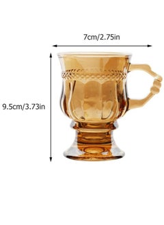 MLADEN Teacup Glass Whisky Glasses Clear Glass Mugs Crystal Glasses Clear Glass Beer Cups Water Goblets Hot Water Glass Cups Handle Glass Cup Cup European Style Glass Set  - Image 2