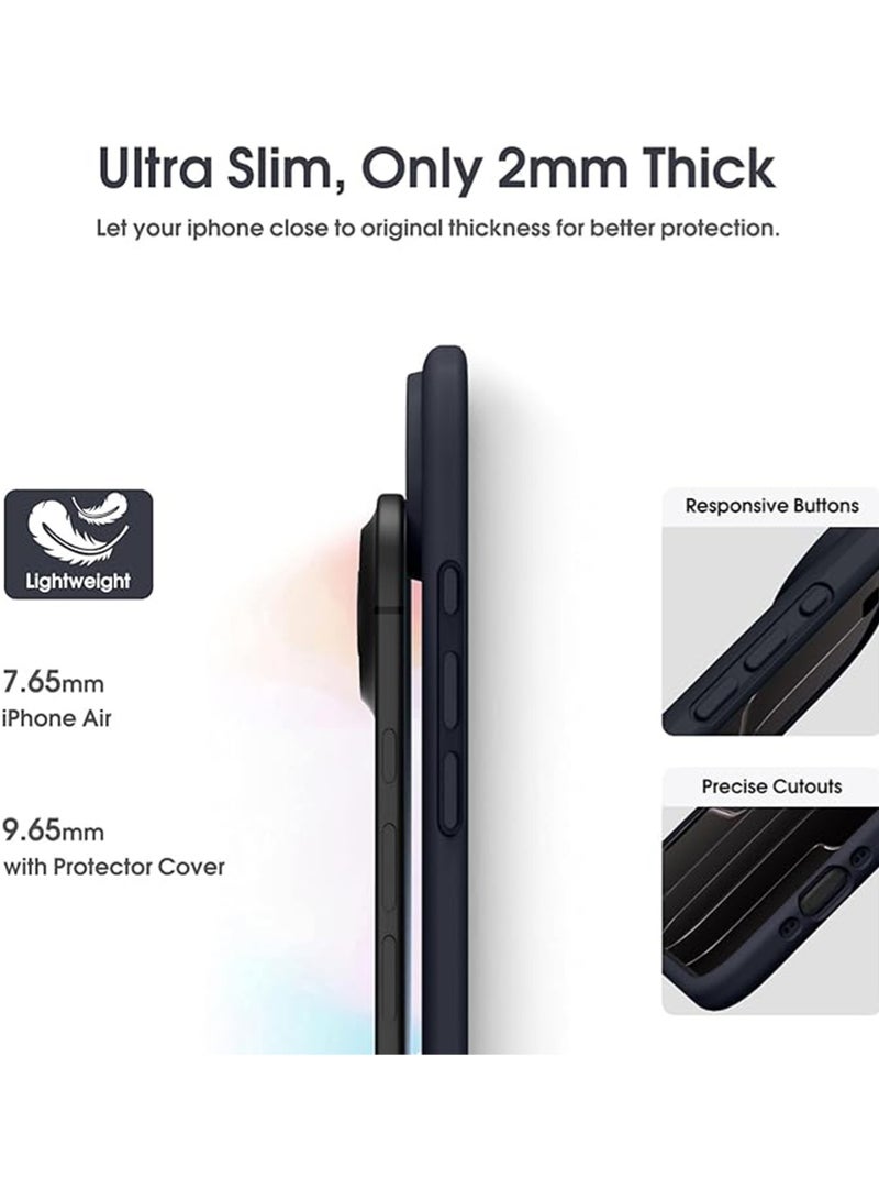 WRISTWISE Case Cover for iPhone 17 Air - [Camera All-Round Protection] [Soft Microfiber Lining Anti-Scratch] Shockproof Phone Case Cover, Black - Image 4