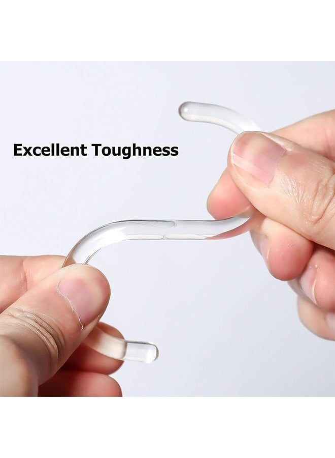 24 PCS Gliding Plastic Shower Curtain Rings Hooks,Curtain Rings Shower Curtain Hooks,Shower Curtain Rings Durable Bathroom Rings,Shower Window Rods(C-Shaped,Transparent) - Image 5