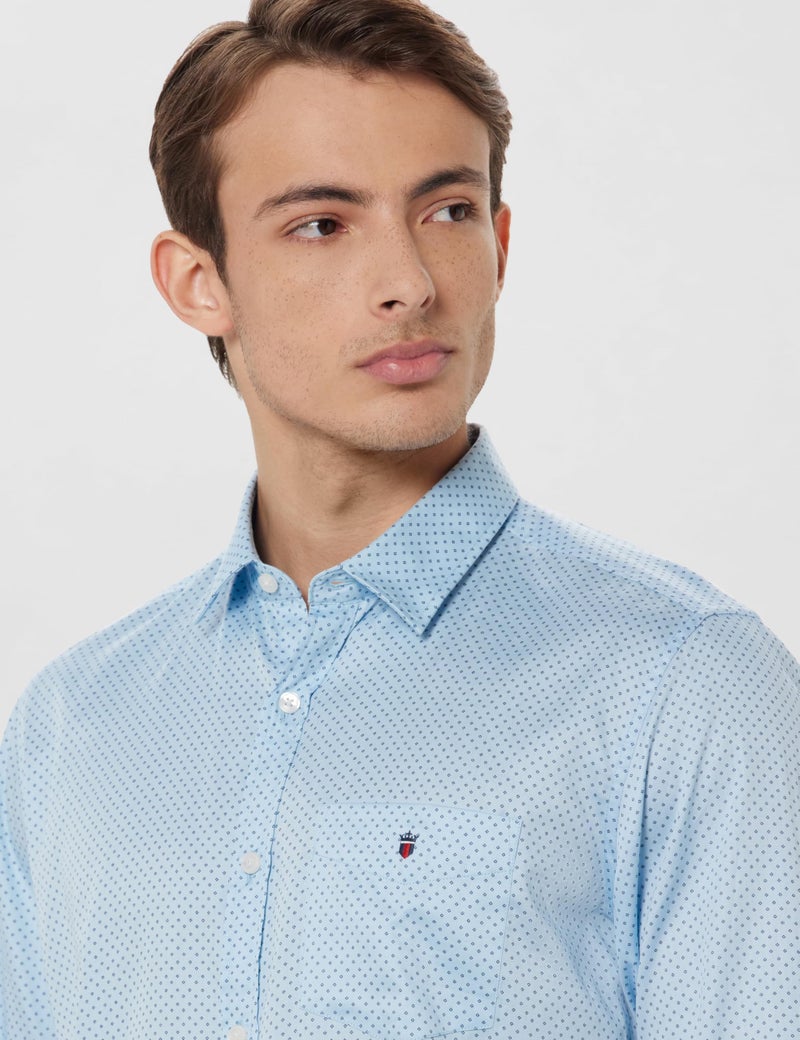 Louis Philippe Men's Cotton Slim Fit Shirt (LYSFCSLB283387_Blue, 42 - Image 4
