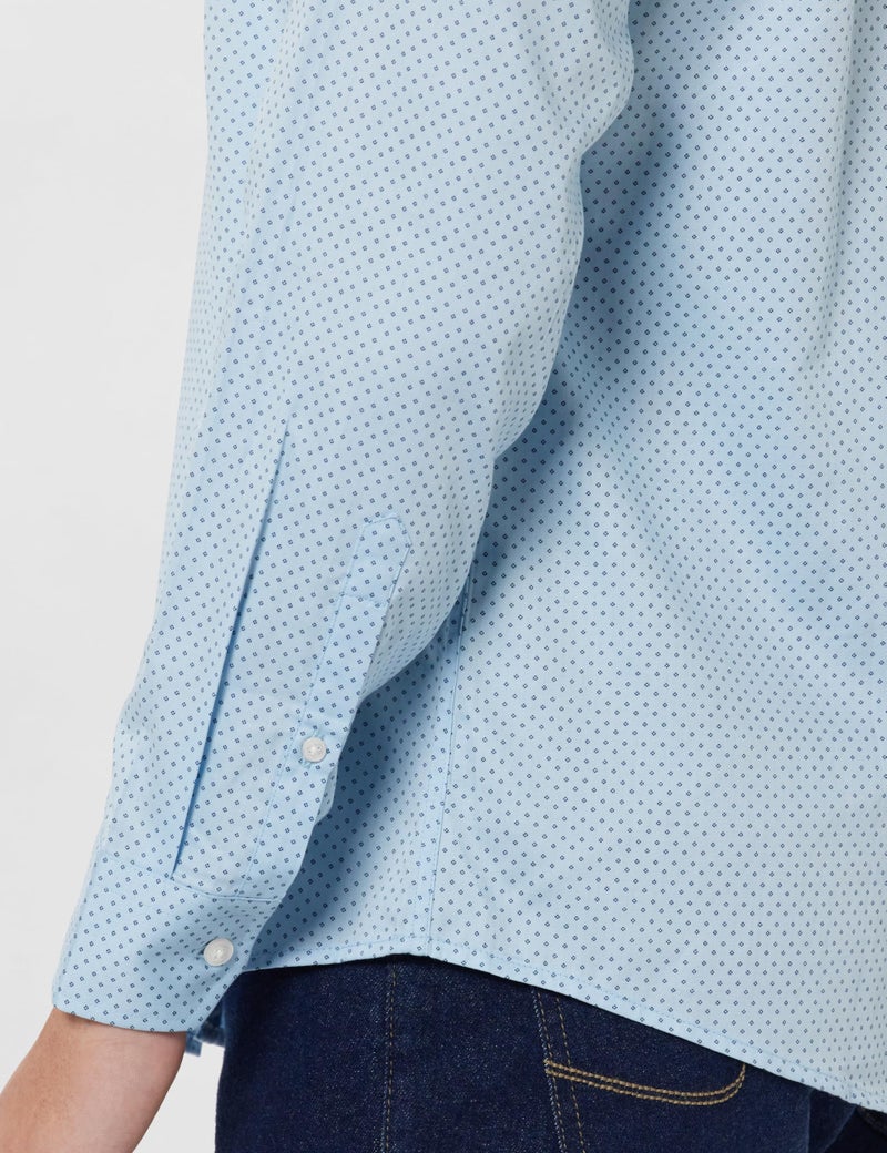 Louis Philippe Men's Cotton Slim Fit Shirt (LYSFCSLB283387_Blue, 42 - Image 5