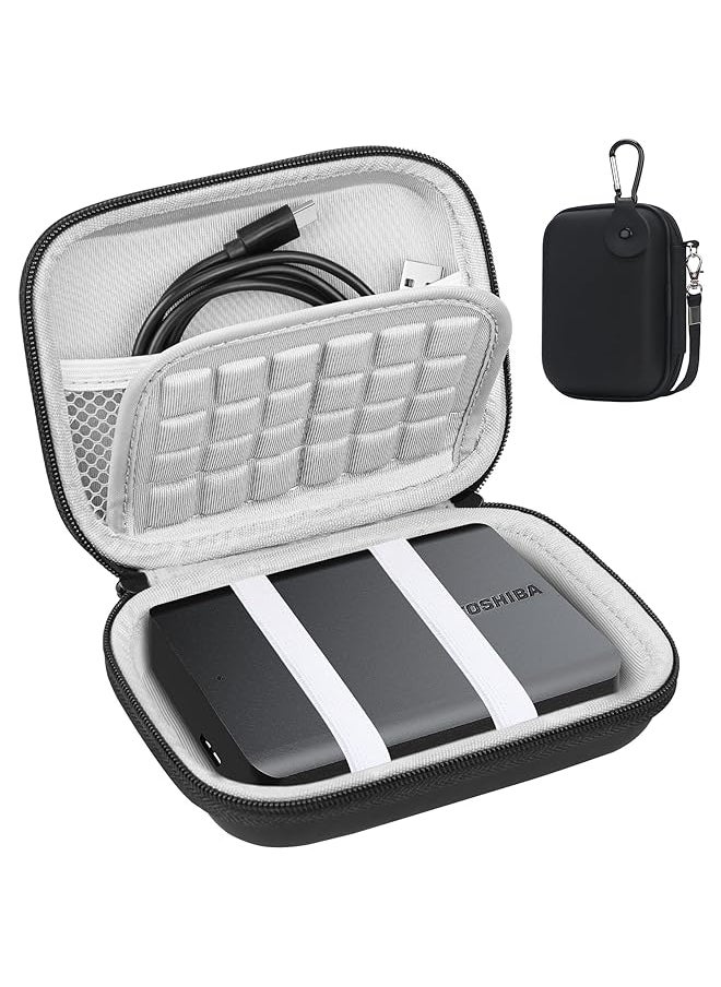 Lacdo - Hard Drive Carrying Case For Toshiba Canvio Basics Canvio Flex Canvio Advance Canvio Gaming Portable External Hard Drive 1Tb 2Tb 3Tb 4Tb 2.5 Inch Hdd Shockproof Travel Bag Black Plus Gray - Image 1