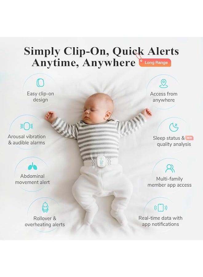 Sense-U Smart Baby Monitor 3 (Long Range & FSA/HSA Approved) - Tracks Abdominal Movement, Rollover, Sleeping Position, Temperature with Real-time Alerts from Anywhere - Image 5