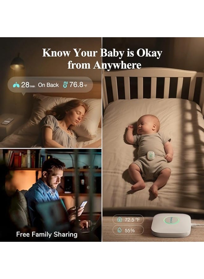 Sense-U Smart Baby Monitor 3 (Long Range & FSA/HSA Approved) - Tracks Abdominal Movement, Rollover, Sleeping Position, Temperature with Real-time Alerts from Anywhere - Image 4